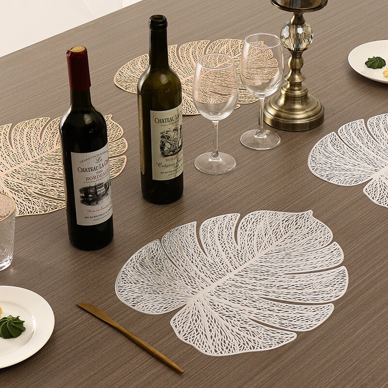Naśladuj liście drążą Monstera Design izolacja PVC podkładka nowy Coaster mata na stół