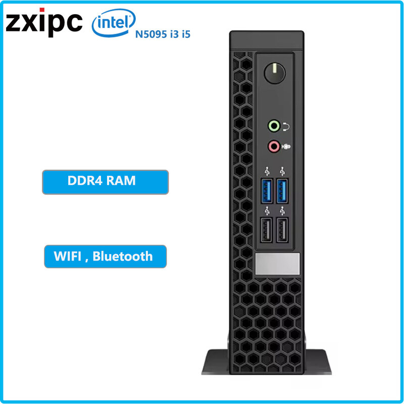 ZXIPC-Mini PC Intel Core N5095 Dual Core para casa, escritório, negócios, jogos, pequeno computador de mesa, DDR4 8 USB