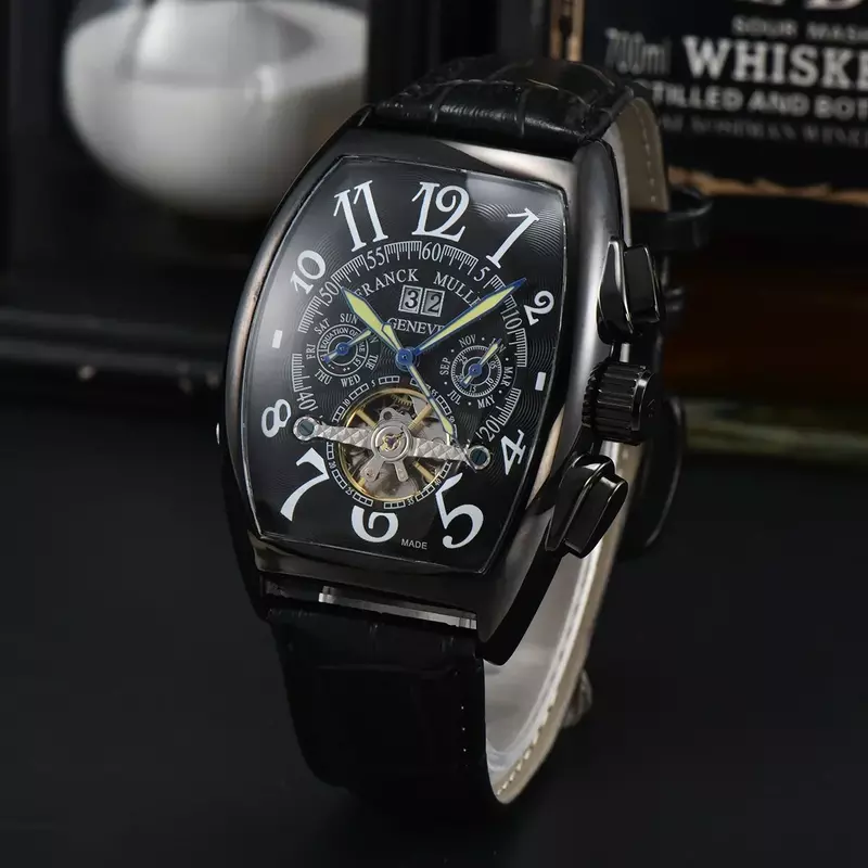Luksusowe automatyczne zegarki mechaniczne dla mężczyzn Tourbillon szkieletowy zegarek na rękę męski zegarek na rękę