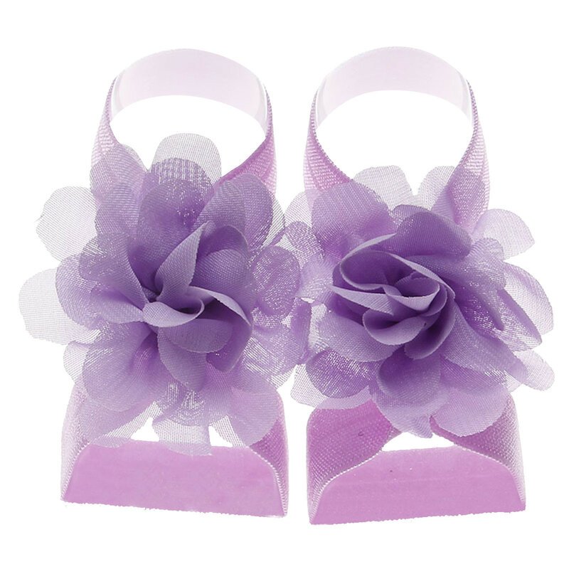 Scarpe per bambina solido Chiffon fiore sandali a piedi nudi piedi accessori per neonati ragazze neonati bambini bambini sandali niña