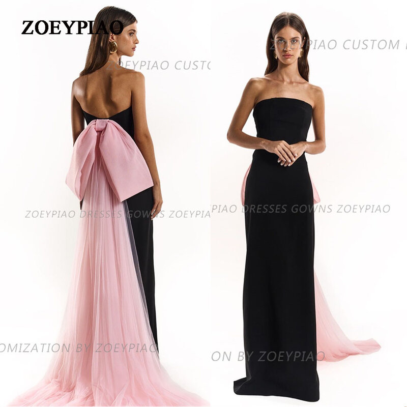 Женское прямое платье с бантом, черное/розовое платье без рукавов, Повседневное платье для выпускного вечера, модель 2024 на заказ
