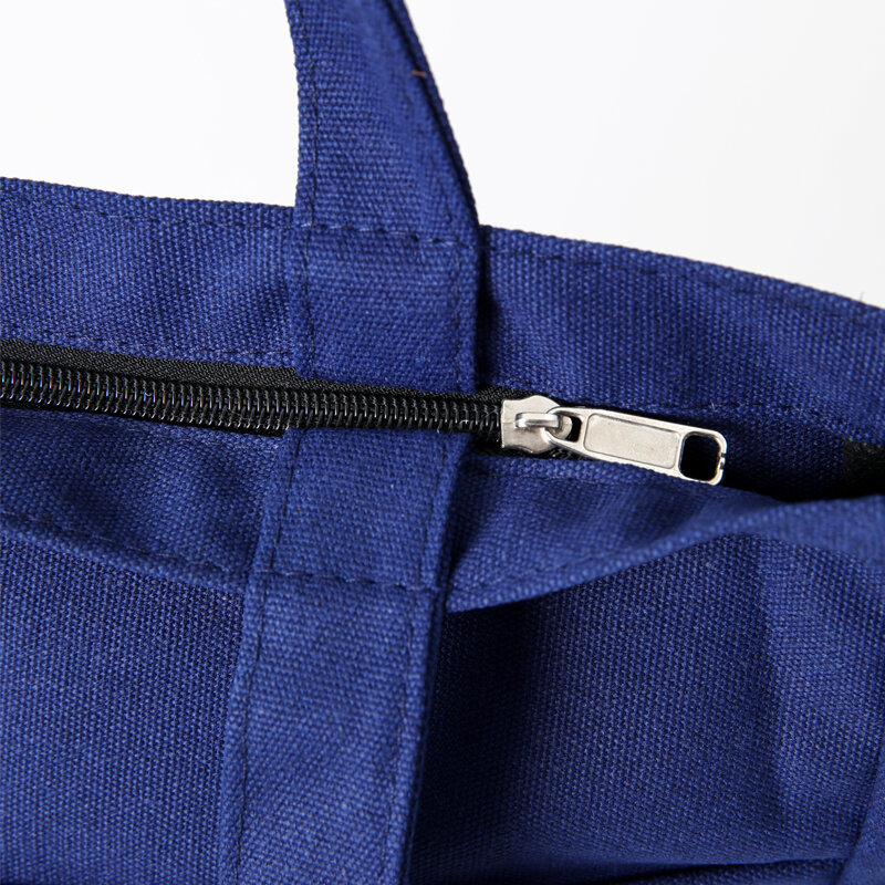 Bolso de lona para mujer, bolsa de hombro informal de diseñador de Color sólido, de gran capacidad, de algodón, reutilizable, para compras y playa, novedad