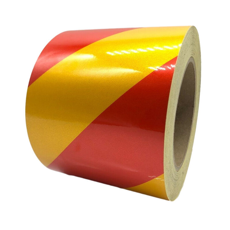 危険警告テープ、粘着性のマーキングのあるリフトテープ、赤、黄色、幅7cm