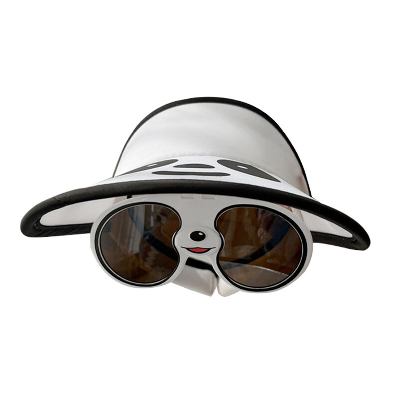 Sombreros de copa vacíos para niños, bebés, pilotos, gafas de sol, sombreros de sombrilla, salidas de verano, niños y niñas, gorros de protección solar de panda, geniales