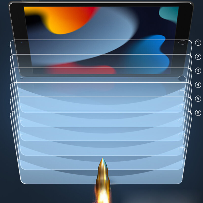 Film Kaca Tempered Tablet untuk Apple Ipad 10.2 "2021 Generasi Ke-9 Ipad9 Tahan Ledakan Anti Gores 2 Buah A2602 A2604