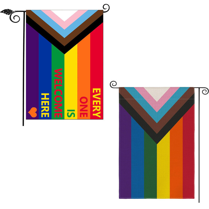Progress Pride Rainbow Flag Bright Colors Symbol of Love Flag for Yard Garden Decoration