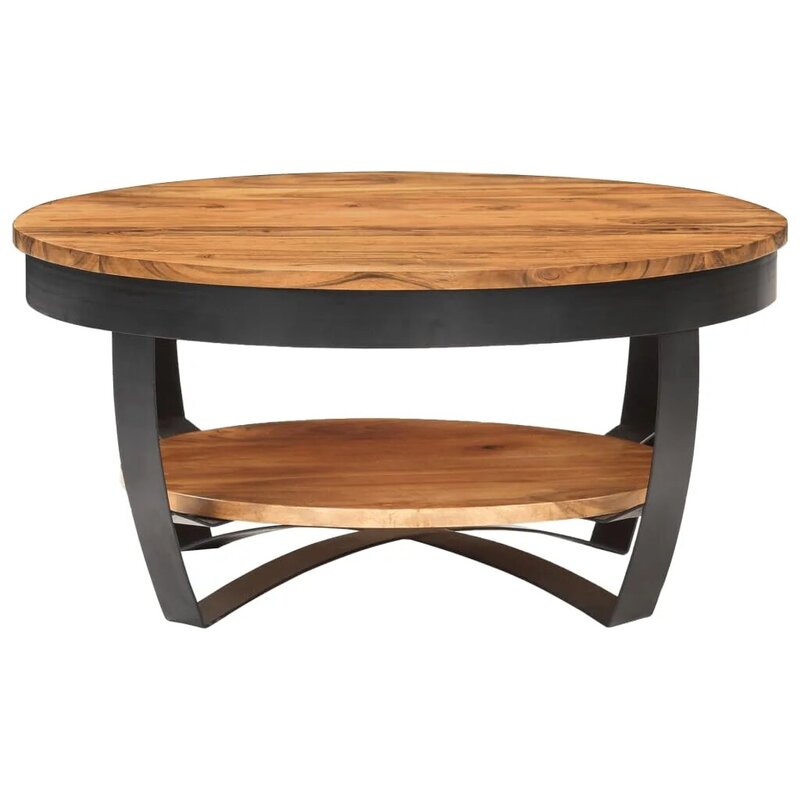 Coffee Table, Solid Acacia Wood Tea Table, Livingroom Furniture 65x65x32 cm
