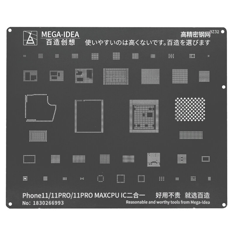 BGA Reballing Stencil Kit Bộ Cho iPhone14 13 12 11 Pro MAX XS XR X 8P 8 7P 7 6S 6 Thép CPU Chip IC Tín Hàn Lưới
