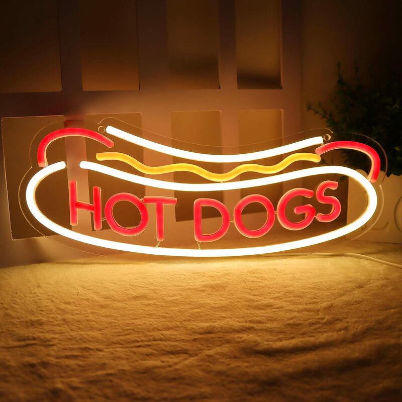 Hot Dog znak Neon LED Hot Dog lampa neonowa znaki LED dekoracja jadalni ściana restauracja artystyczna sklep Fast Food nocna lampa piekarnicza