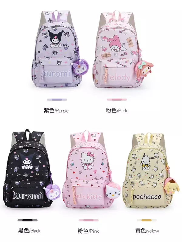 Hello Kittynewstudent-mochila escolar de dibujos animados para mujer, bonita mochila de gran capacidad, ligera, para estudiantes de secundaria