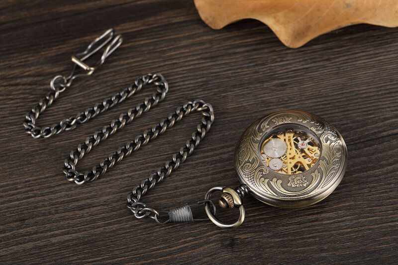 Vintage luksusowy mechaniczny zegarek kieszonkowy męski świąteczny prezent Retro ręcznie nakręcany ruch rzymski wyświetlacz ręczny zegarek kieszonkowy