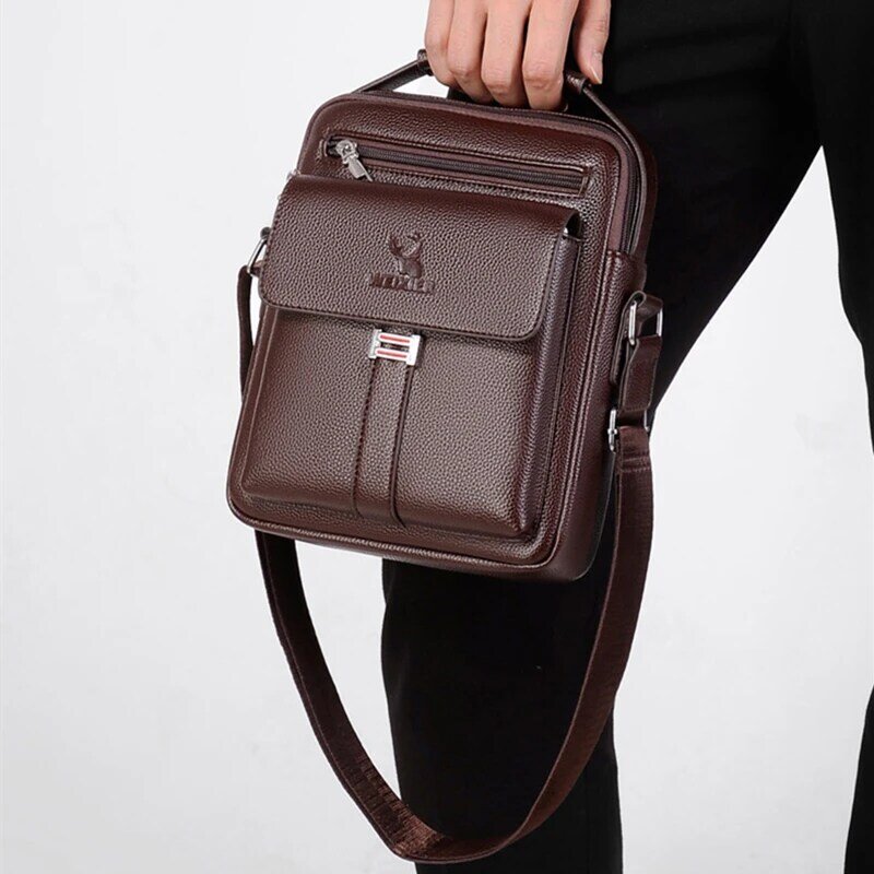 New Men's Genuine Leather Crossbody Shoulder Bags High Quality Tote Fashion Business Man Messenger Bag Leather Bags Fanny Pack