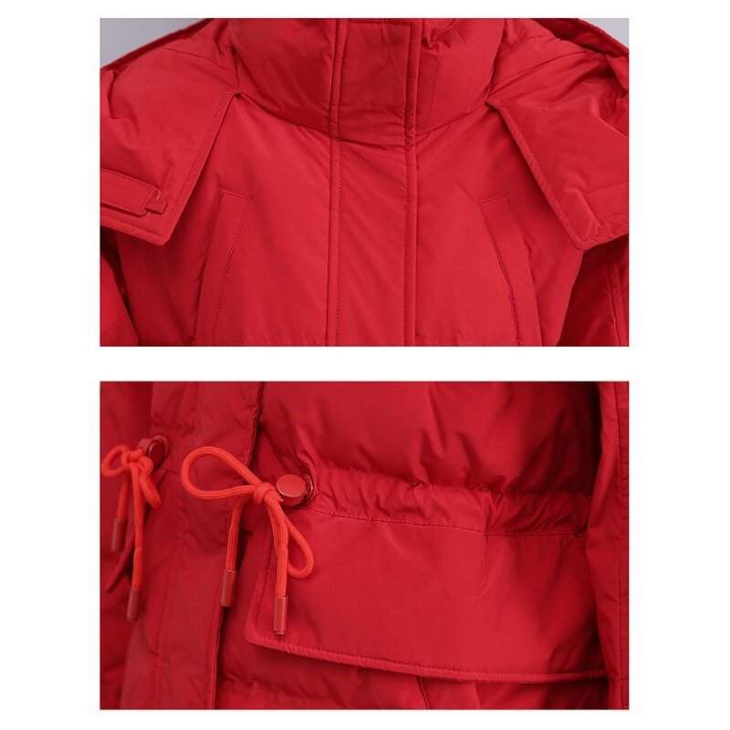 Chaqueta de plumón para mujer, abrigo corto holgado, grueso y cálido, con capucha, versátil, para tiempo libre, para invierno, novedad de 2023
