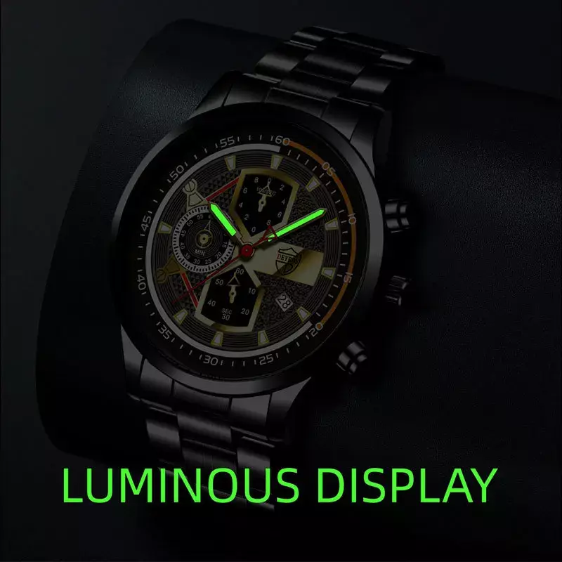 Watch for Men Explosions Luxury Gold Men's Calendar Luminous Watch Male Fashion Stainless Steel Quartz Watch Luxury