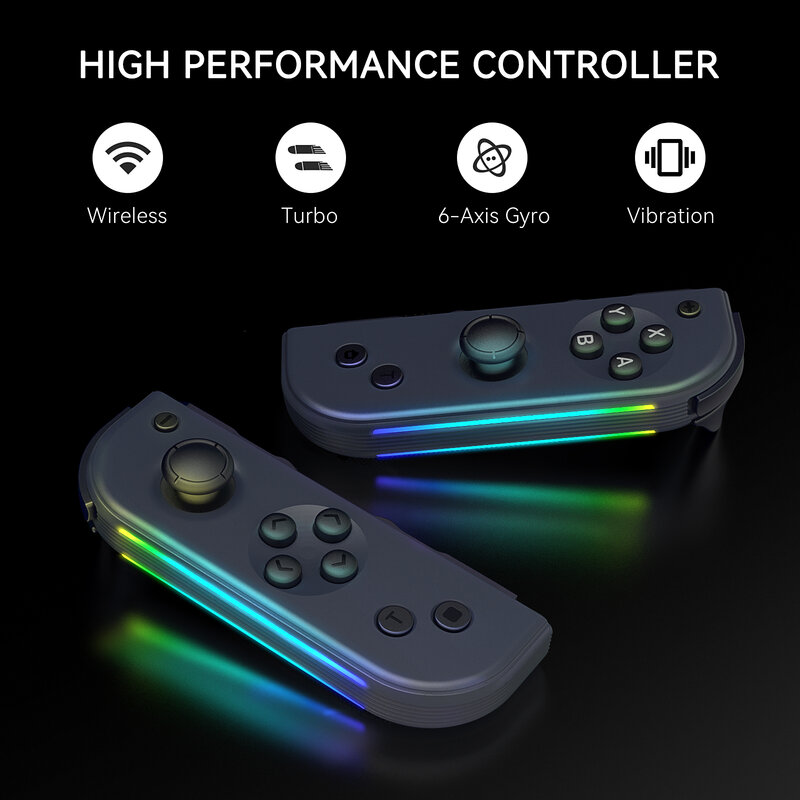 Joy Pad Controller ด้านข้างเรืองแสง Joy Cons L/R สำหรับสวิทช์ Nintendo Joycon Wake-Up/ภาพหน้าจอ