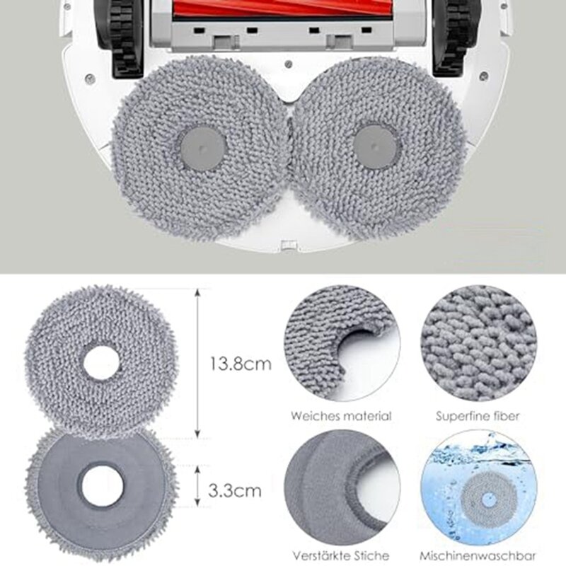 Accessory Set For Roborock Q Revo Robot Vacuum Cleaner, Dust Bags, Main Roller Brush,Side Brushes, Filters, Mop Wipes