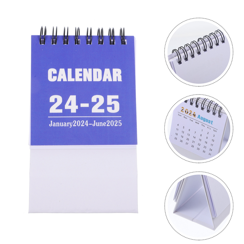 Mini Desk Calendar Cavalete, Bobina pequena, Papel desktop, Decorativo, Mensal, 2024