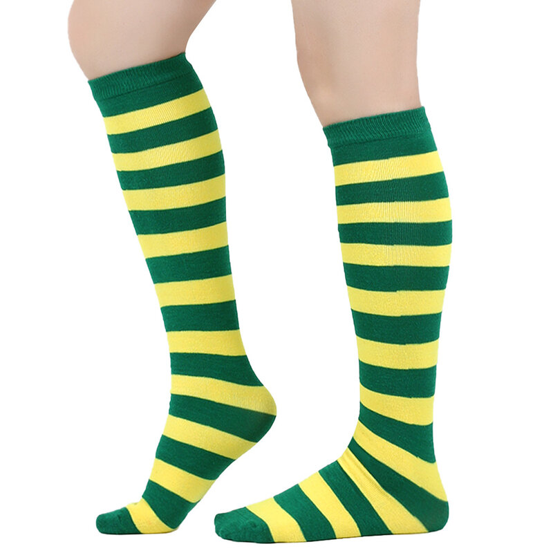 Calze a righe per ragazze da donna calze al ginocchio calze Casual sopra il polpaccio calze a tubo Costume scaldamuscoli stivali calzini