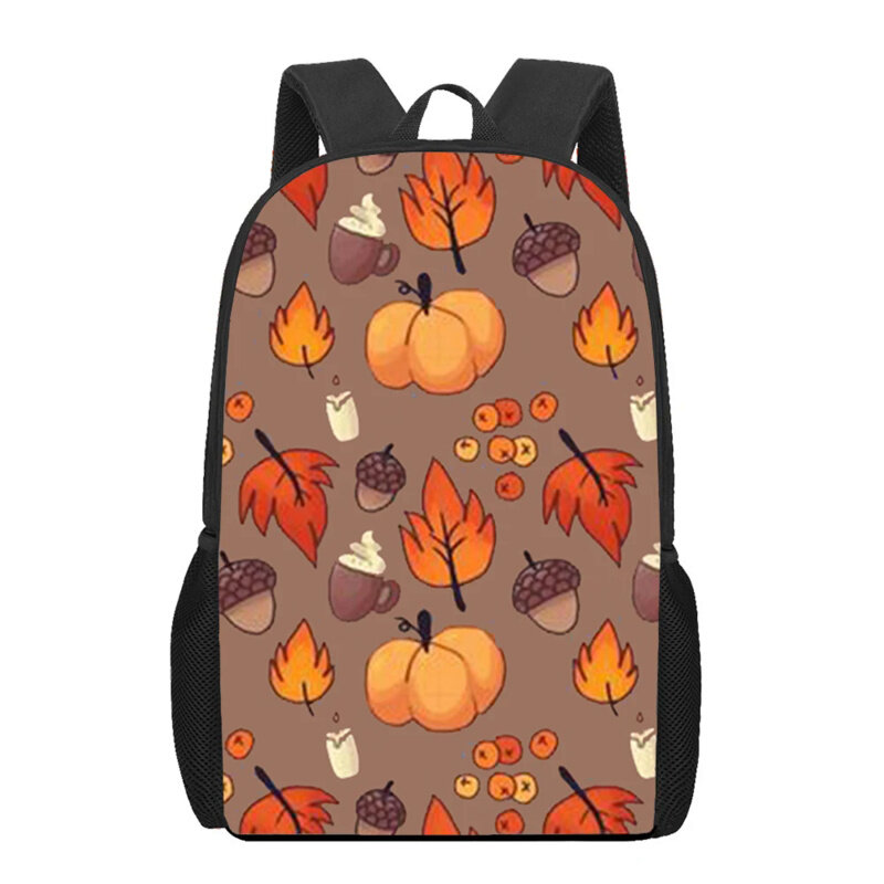 Tas punggung motif daun musim gugur untuk anak laki-laki perempuan tas sekolah anak-anak tas buku siswa remaja ransel bepergian tas kasual harian