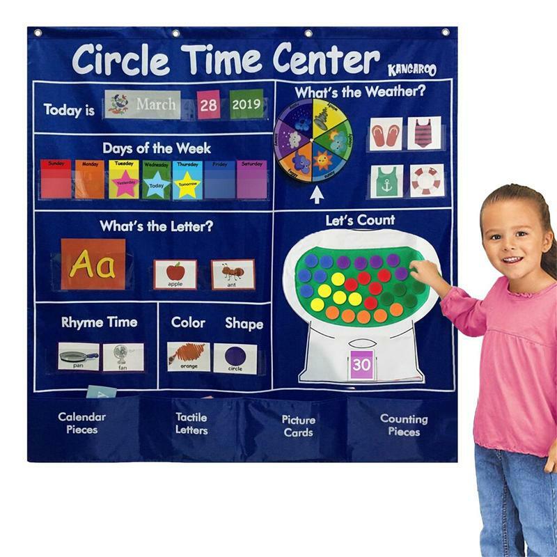 Circle Tijdcentrum Kinderen Voorschoolse Klaslokaal Cirkel Tijd Leercentrum Nummer Pocket Chart Formulering Rijm Afbeeldingen Pocket