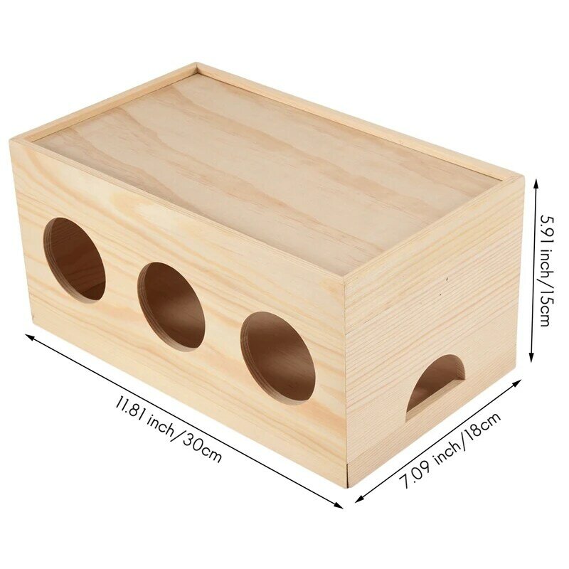 Wood Style Cable Organizer Box, Wire Organizer Home And Office Cable Organizer For TV, Computer Hide And Power Strip