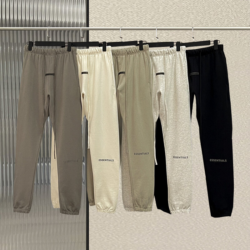 Fw21 wysokiej jakości spodnie do joggingu ESSENTIALS sportowe spodnie nadrukowana moda odblaskowe litery Hip hop luźne Unisex bawełniane spodnie dresowe