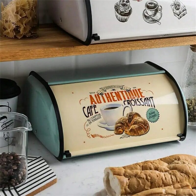 Kotak penyimpanan roti, wadah penyimpanan dapur kapasitas besar Stainless Steel roti kue makanan penutup