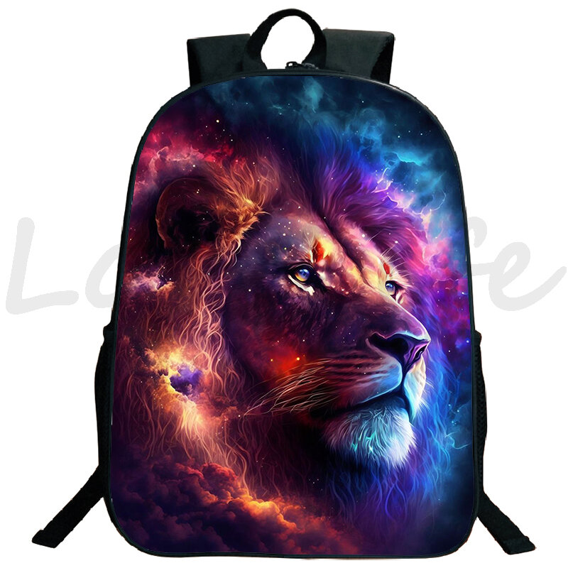 Рюкзак для мальчиков и девочек с изображением Льва, школьные ранцы для подростков, дорожные сумки для детей, повседневный мужской портфель для ноутбука