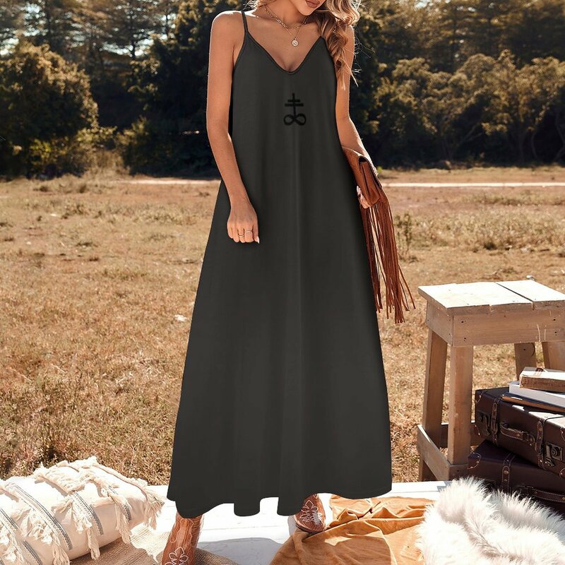 Женское летнее платье без рукавов, элегантное платье с перекрестной линией бесконечности (в черном цвете)