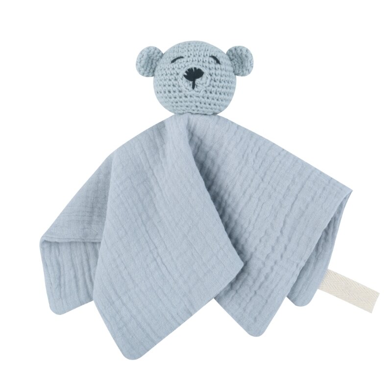 Нагрудник-пустышка для младенцев, нагрудник для успокоения, вязаное защитное одеяло с подвеской в ​​виде медведя, унисекс