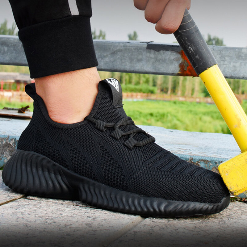 Sapatos de segurança de pouco peso botas masculinas sapatos de trabalho de camuflagem construção sapatos indestrutíveis tênis de trabalho botas de segurança 2022