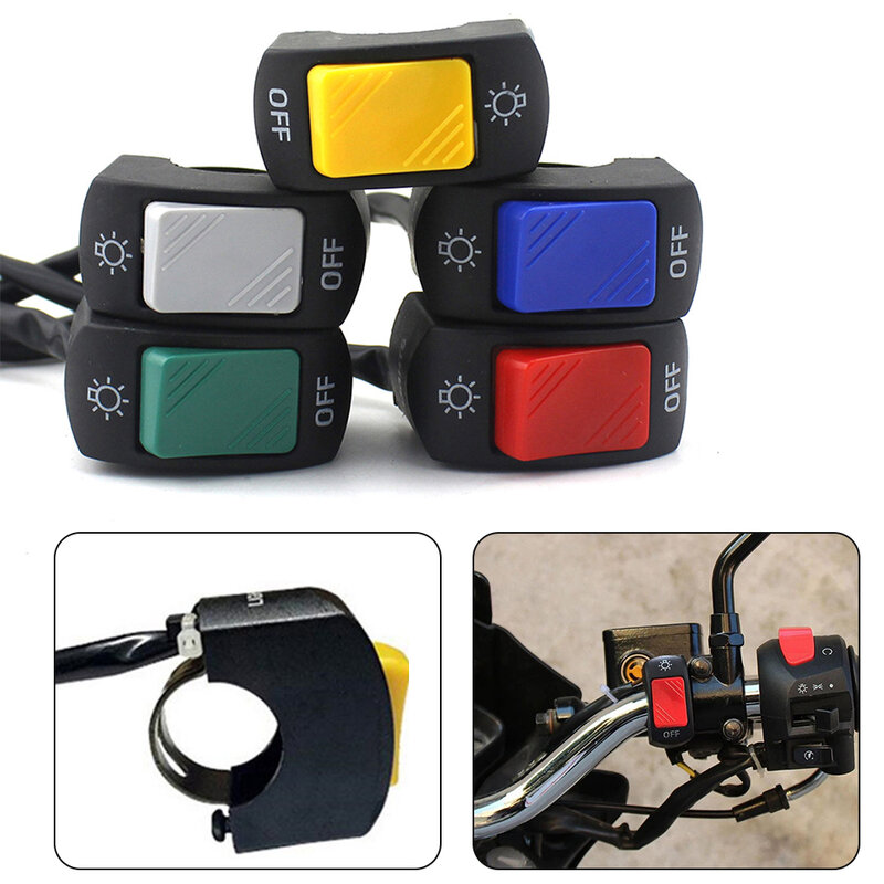 Motorcycle Handlebar Switch Universal Motorcycle Handlebar Switch with 12V 7/8 inch 22mm for LED Headlight Fog Light