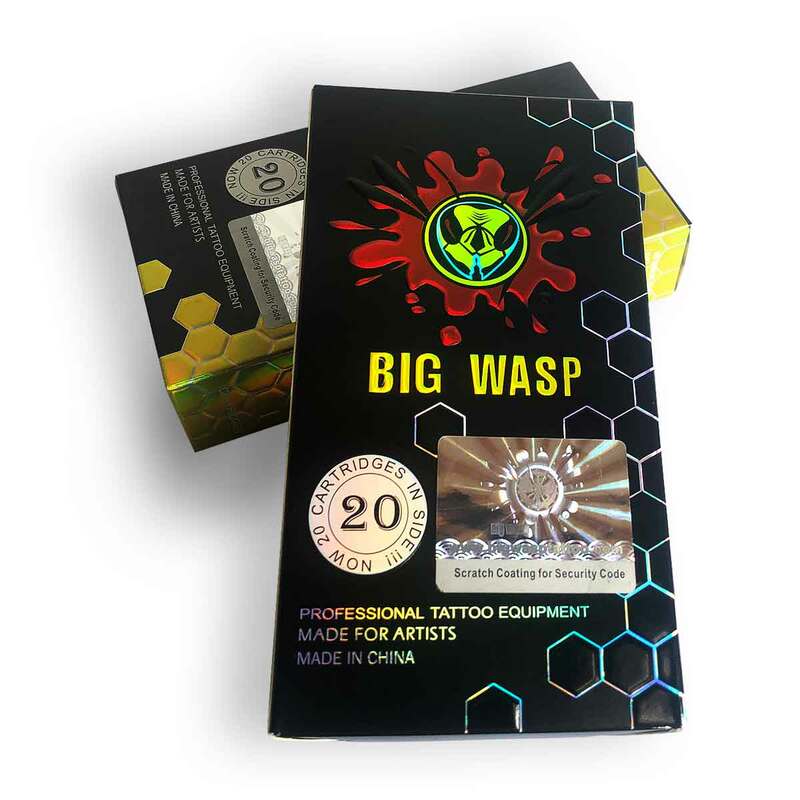 Premium Tattoo Cartridge Needles by BIGWASP - RS Type Disposable & Sterilized - Safe Cartridges for Tattoo Machines - 20pcs/Lot