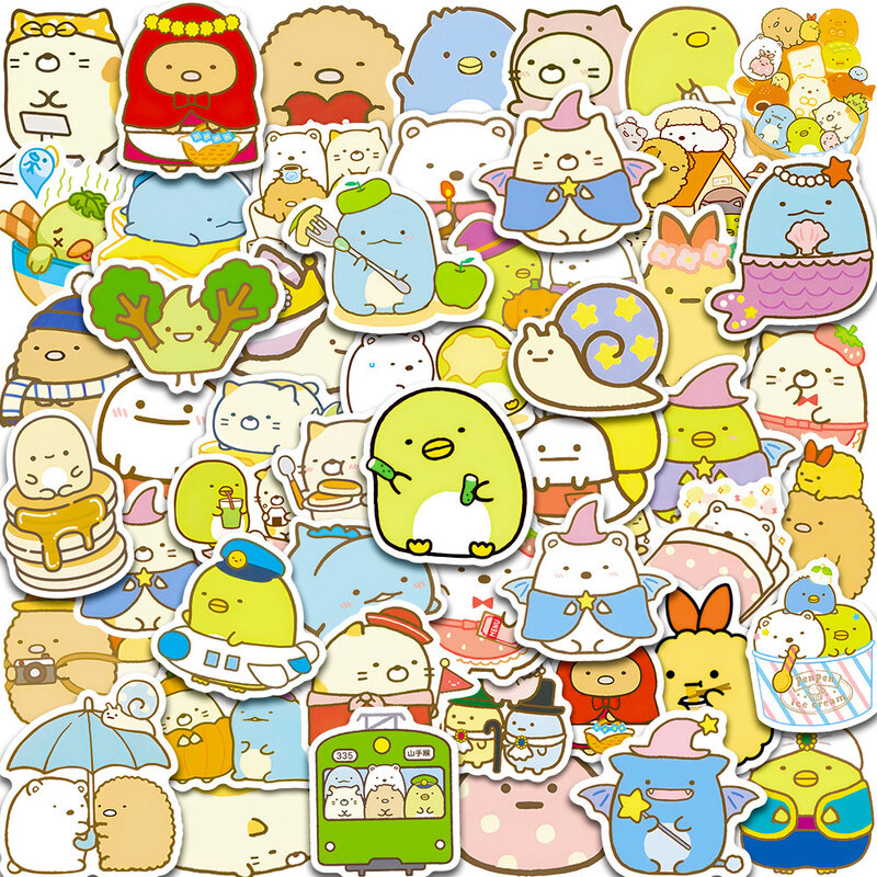 Cute Sumikkogurashi Cartoon Adesivos para Crianças, Decalques Decoração, Laptop, Notebook, Diário, Bicicleta, Papelaria, Etiqueta, Brinquedo, 10 pcs, 30 pcs, 50pcs