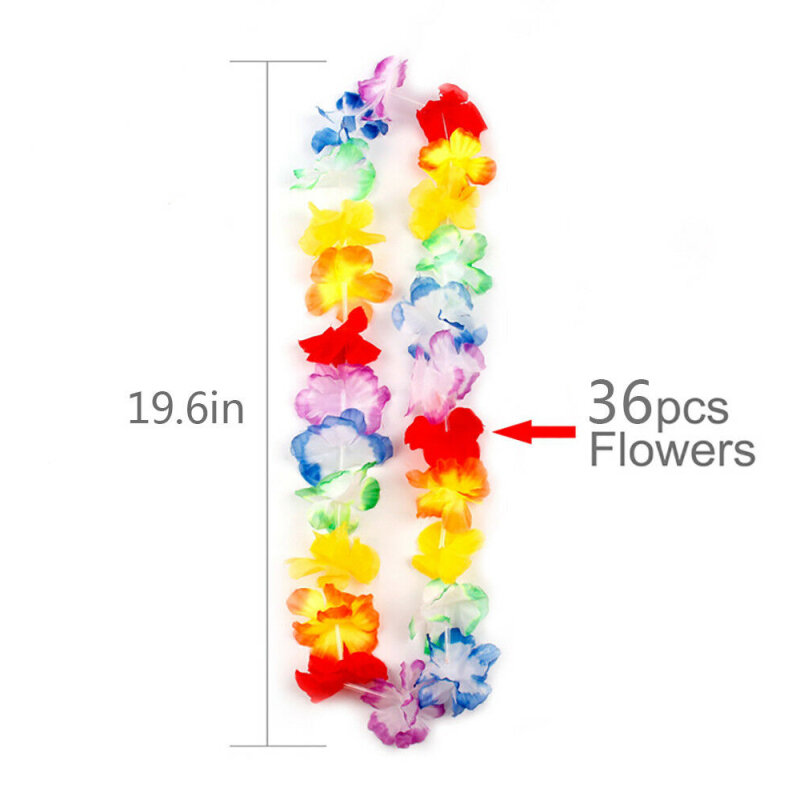 พวงมาลาดอกไม้ประดิษฐ์สำหรับตกแต่งปาร์ตี้ฮาวายเอี้ยน5-20ชิ้นอุปกรณ์ตกแต่งงานปาร์ตี้วันเกิดงานแต่งงานริมชายหาด