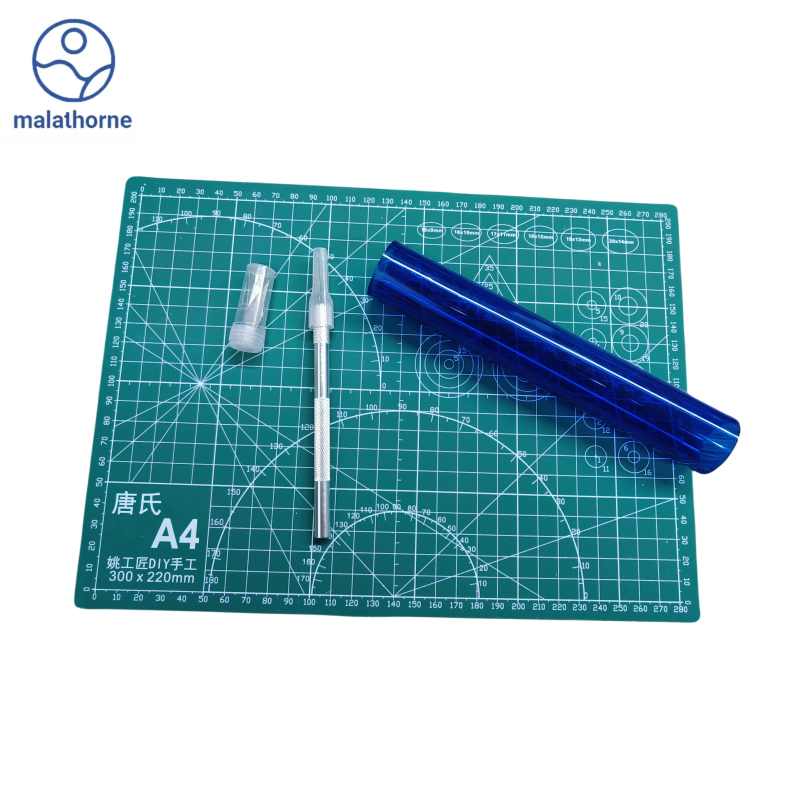 Table Tennis Rubber Cutting Board, PVC Roller Tube, Aluminium Alloy Cutting Knife and Blades, Table Tennis Racket DIY Tools Kit