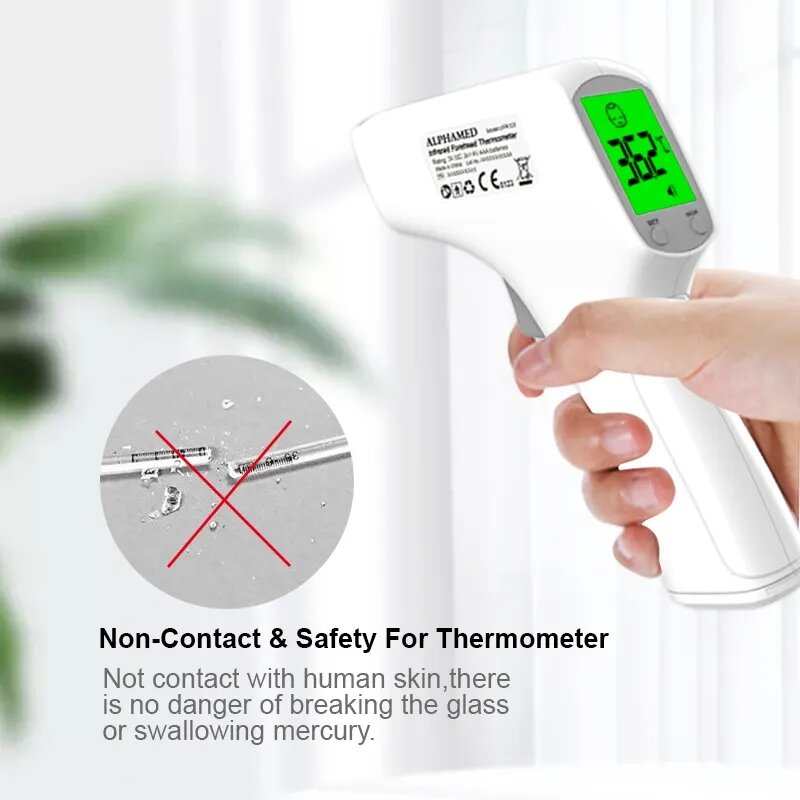 Termometr medyczny bezkontaktowy termometr na podczerwień czoło pistolet termiczny dorosłych i dzieci termometr cyfrowy termometr laserowy