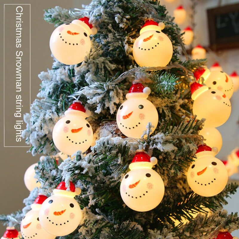 Outdoor LED Snowman String Light, Decoração Do Jardim De Natal, Decoração De Iluminação Do Feriado, Decoração Do Casamento, Durável, 1.5m, 10 Lâmpada