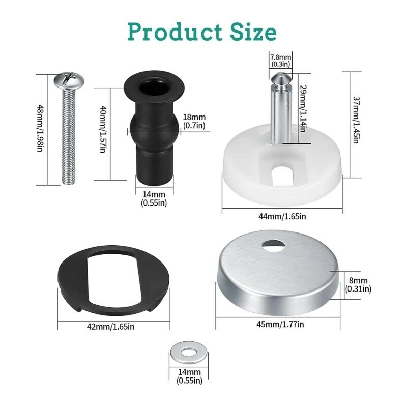 Hardware encaixe superior universal para assento vaso sanitário para a maioria assentos vaso sanitário padrão 40JA