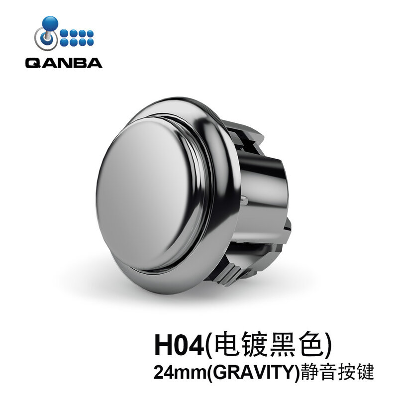 QANBA-Botón de arcade de gravedad KS galvanizado, eje mecánico, silencioso y rápido, botón de 24mm