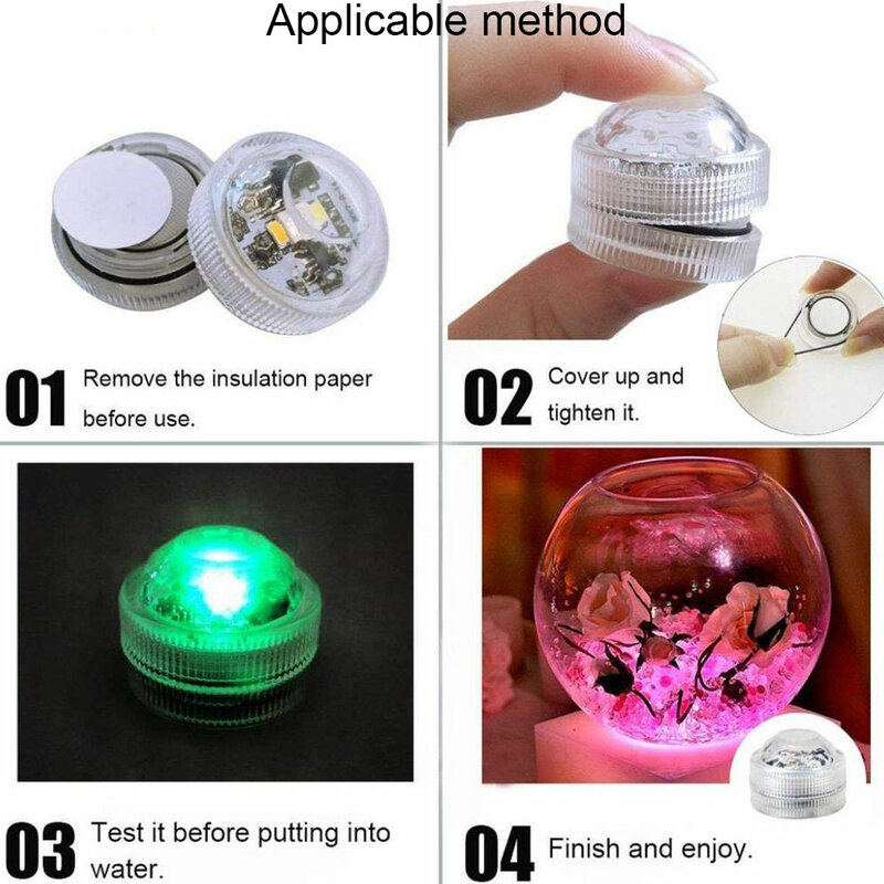 Mini Submersible Led Lights Small Underwater Tea Lights Candles Waterproof RGB Multicolor Flameless Accent Lights Vase Lantern