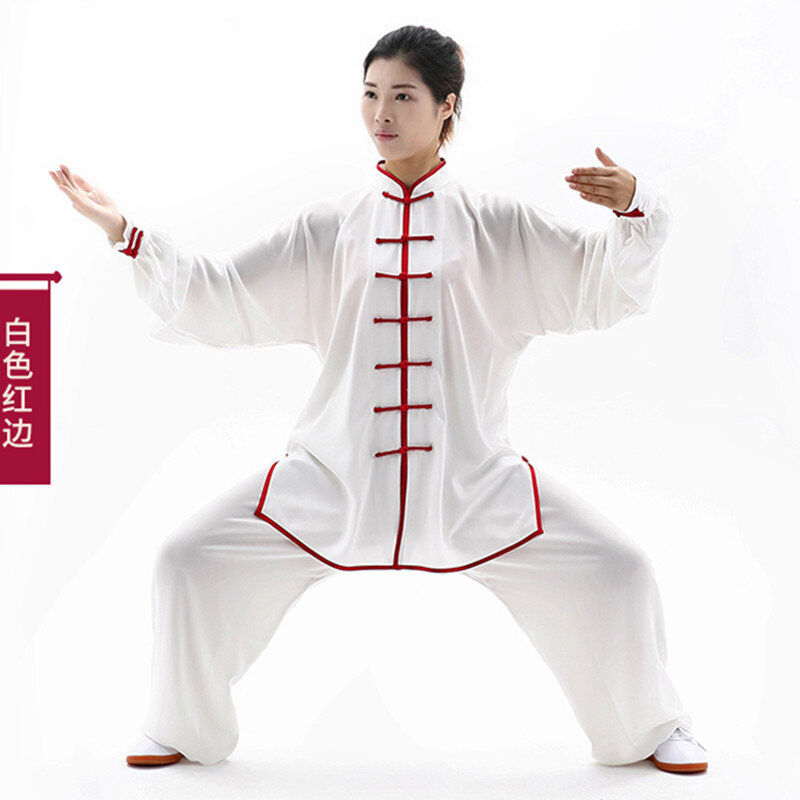 เสื้อผ้าจีนแบบดั้งเดิมชุดเครื่องแบบไทเก็กกังฟูสำหรับผู้ชายผู้หญิงชุดฝึกปฏิบัติงานศิลปะทำจากผ้าฝ้าย Wushu2839