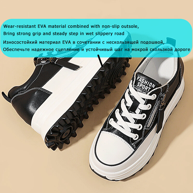 Fujin 7cm Genuine Leather Women Casual Shoes 7cm Platform Wedge Female Women Fashion Sneakers Chunky Spring Autumn Shoes Summer