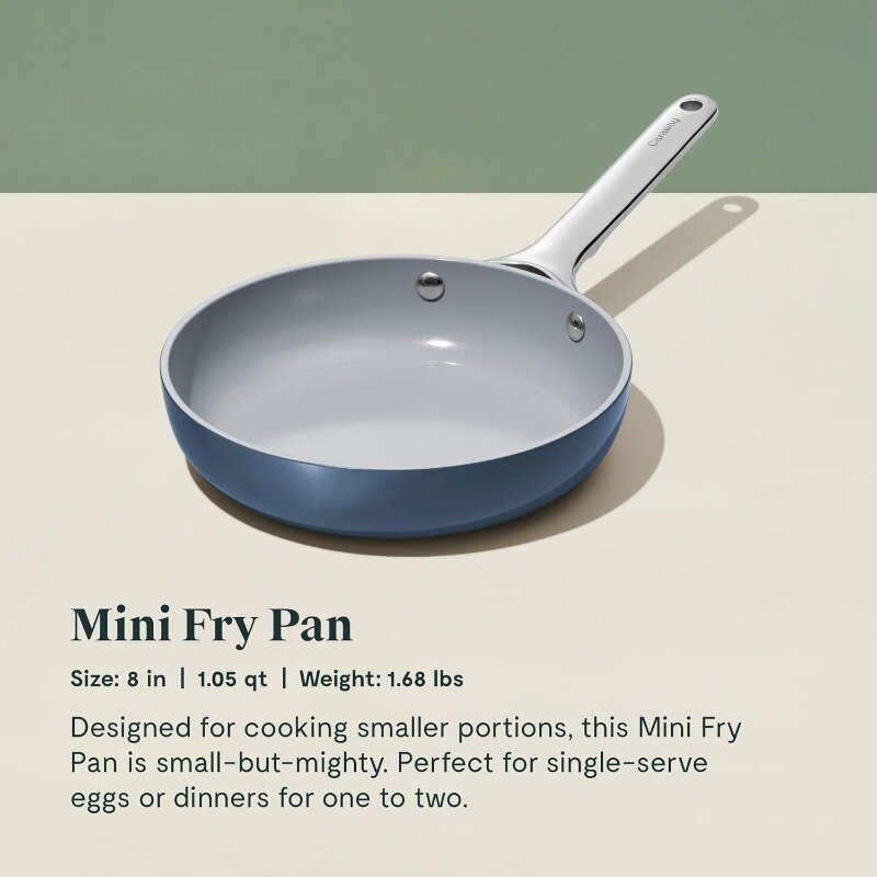 Mini duet kminkowy-nieprzywierająca ceramiczna Mini patelnia (1.05 qt, 8 ") i Mini rondel (1.75 qt)-nietoksyczny-sejf w piekarniku i płyta kuchenna