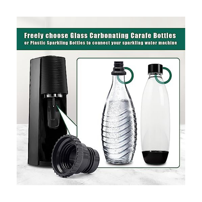 Adaptador de conexión rápida de CO2 para agua de Soda, Compatible con Terra Soda Steam Maker, para conexión rápida de botella de Soda de vidrio