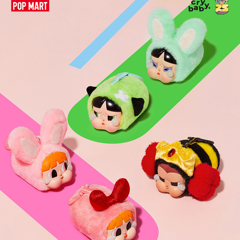 Popmart Crybaby X The Powerpuff Girls Series Plush Toys Doll Cute Anime Figure Ornaments Gift Collection
