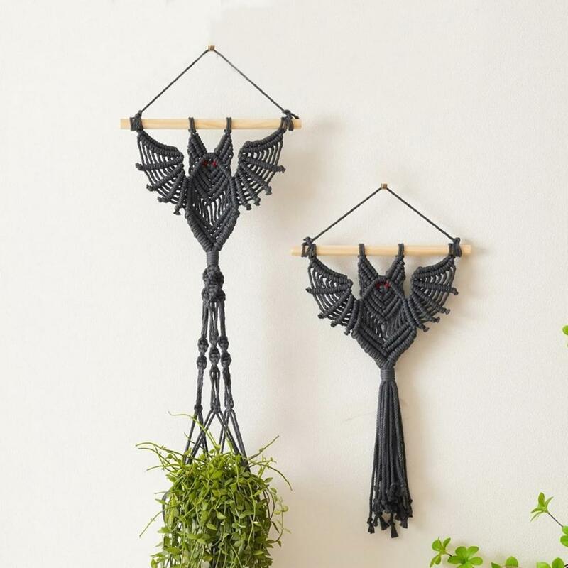 Maceta de diseño de murciélago tejido, decoración colgante de murciélago, tapiz tejido, maceta suculenta, soporte de planta de aire