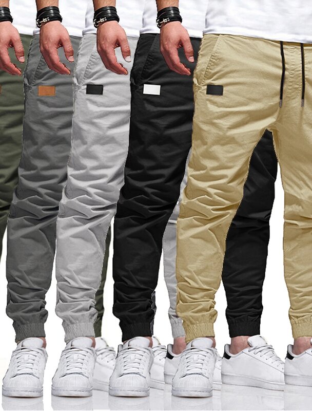 Новинка 2024, модные мужские брюки в стиле хип-хоп, всесезонные повседневные спортивные брюки из чистого хлопка, уличные брюки, высококачественные прямые брюки-трубы