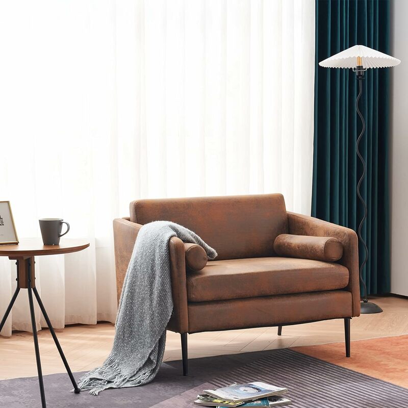 Silla con acento para sala de estar, sillón cómodo de lectura, lateral rústico, ancho, para oficina