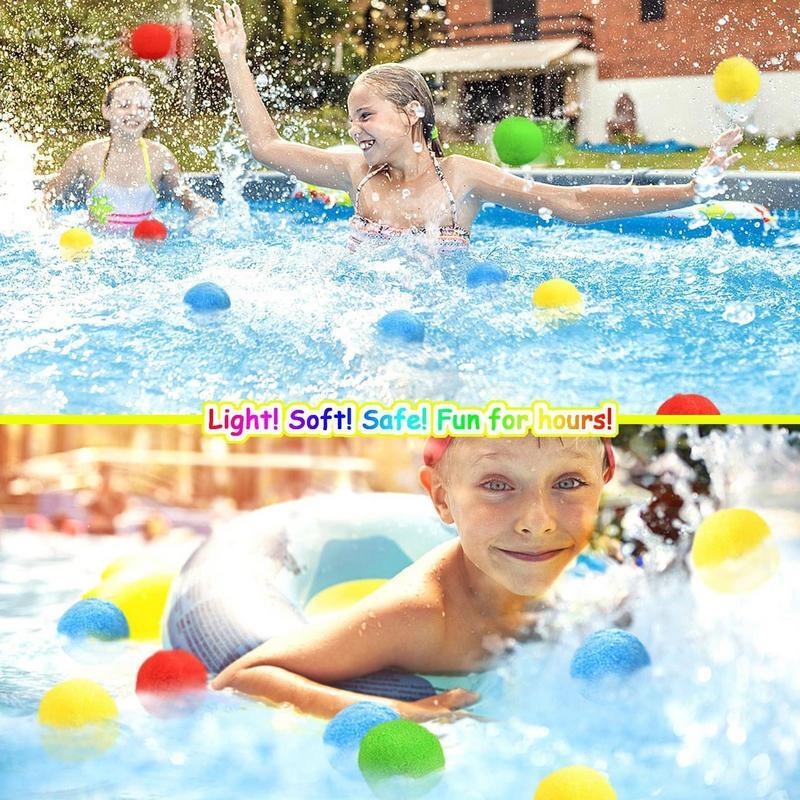 Set bola air 10 perendam air yang dapat digunakan kembali, balon trampolin cipratan air untuk anak-anak, kolam bola mewah